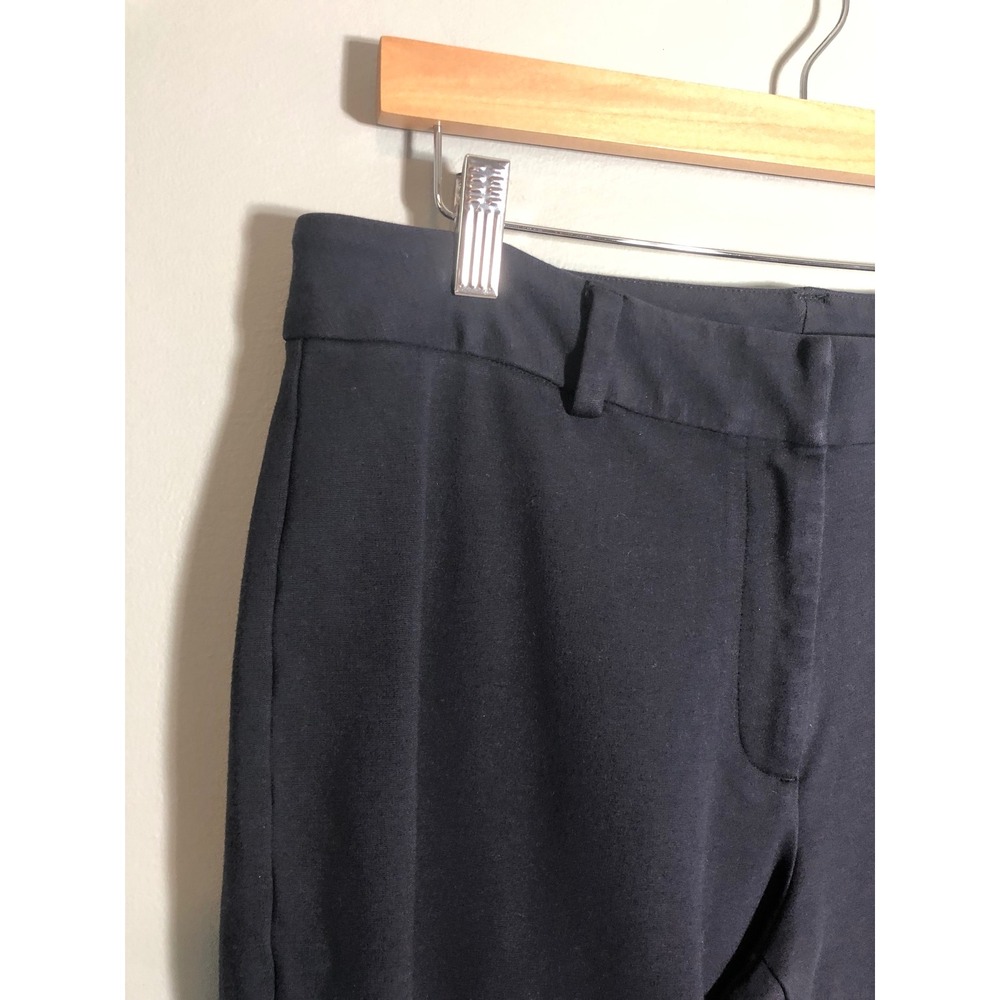 Lands' End Straight Leg Pants Women 12 Navy Blue Stretch Career Trousers - Picture 2 of 11